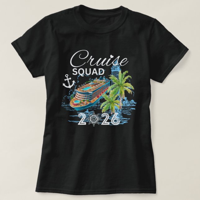 Camiseta Cruise Squad 2026 Family Vacation (Frente do Design)