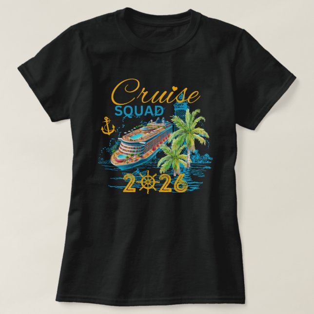 Camiseta Cruise Squad 2026 Family Vacation (Frente do Design)
