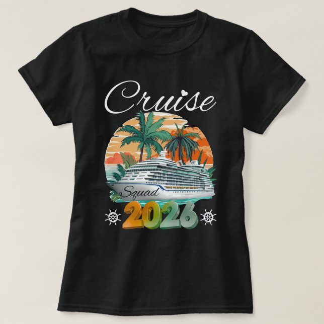 Camiseta Cruise Squad 2026 Family Vacation Beach Matching (Frente do Design)