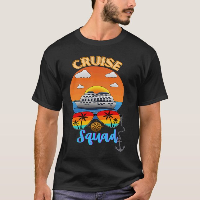 Camiseta Cruise Squad Vacation Travel Family Friends Group  (Frente)