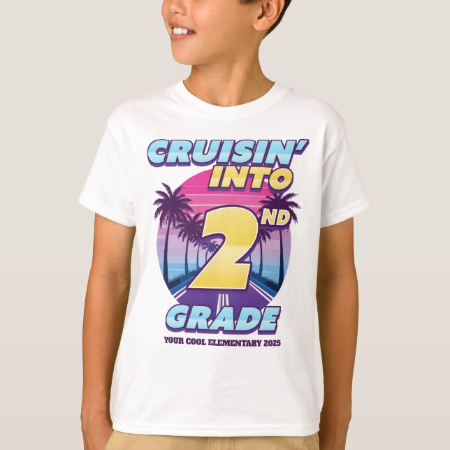 Camiseta Cruisin’ Back to School 2nd Grade (Frente)