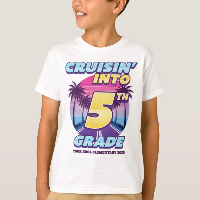 Camiseta Cruisin’ Back to School 5th Grade (Frente)