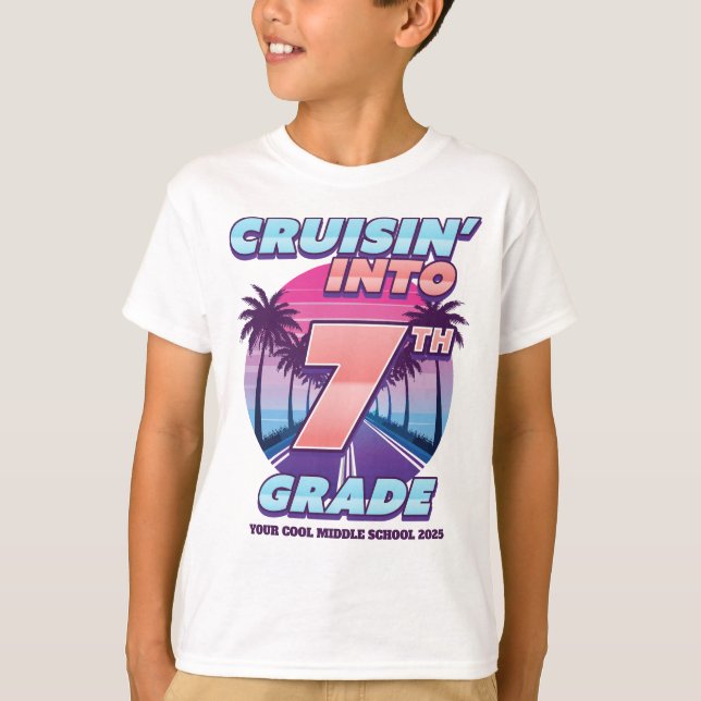 Camiseta Cruisin’ Back to School 7th Grade (Frente)