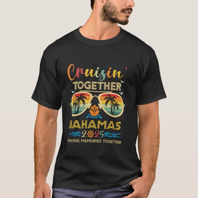 Camiseta Cruisin Junto com Bahamas 2025 Trip Vacation Famil (Frente)