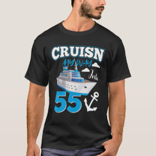 Camiseta Cruisin My Way into 55 Anos 55th Birthday Squa