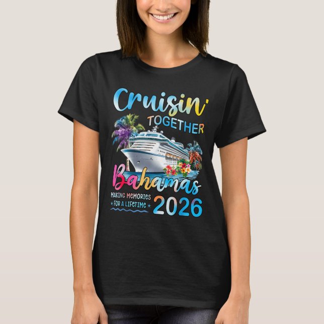 Camiseta Cruisin' Together Bahamas 2026 Family Group Cruise (Frente)