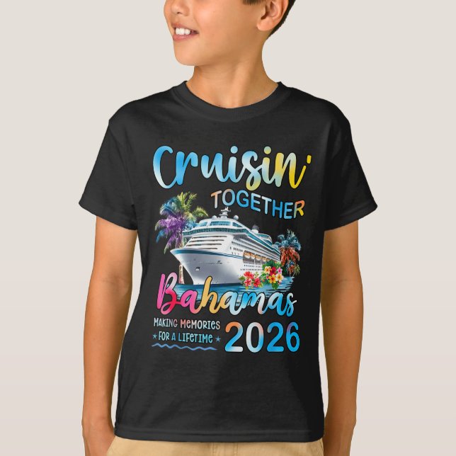 Camiseta Cruisin' Together Bahamas 2026 Family Group Cruise (Frente)