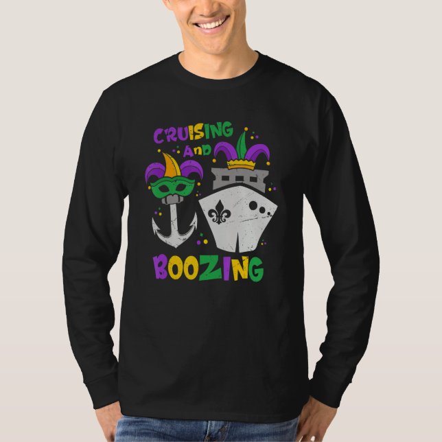 Camiseta Cruising And Boozing Mardi Gras Cruise 2023 Outfit (Frente)