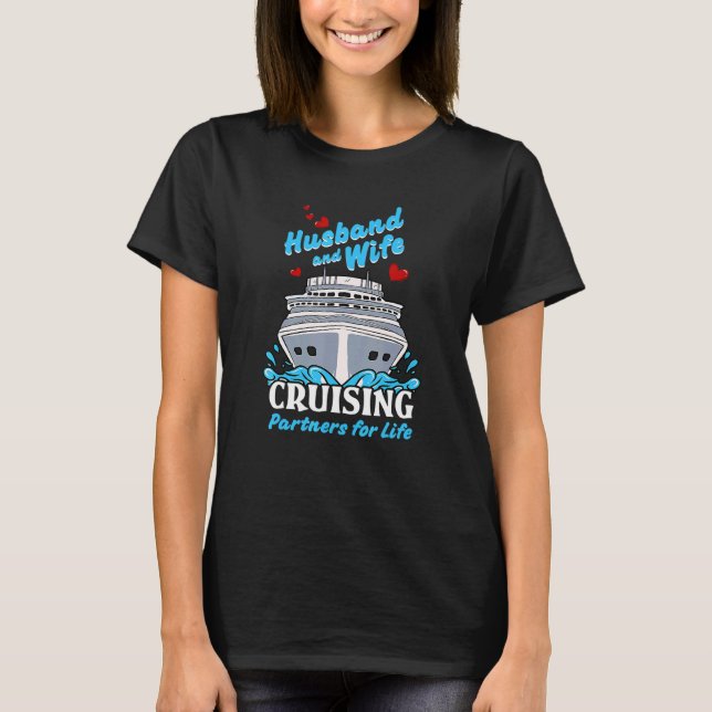 Camiseta Cruising Cruise Vacation Husband Wife Couple Famil (Frente)