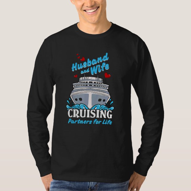 Camiseta Cruising Cruise Vacation Husband Wife Couple Famil (Frente)