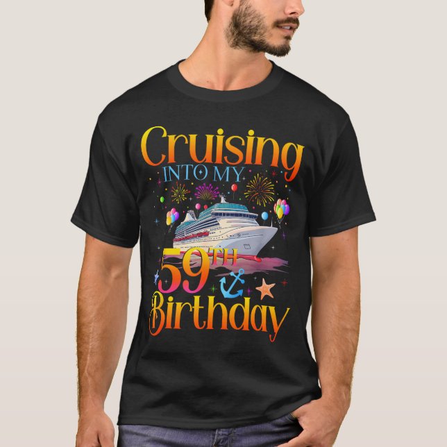 Camiseta Cruising Into My 59th Birthday Cruise 59 Year Old  (Frente)