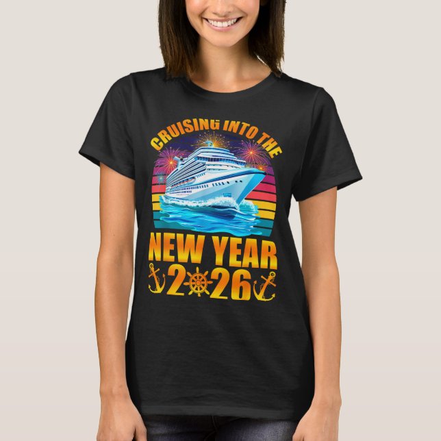 Camiseta Cruising Into The New Year 2026 Cruise New Years E (Frente)