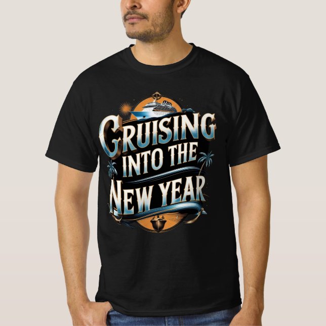 Camiseta Cruising Into The New Year Cruise Ship (Frente)