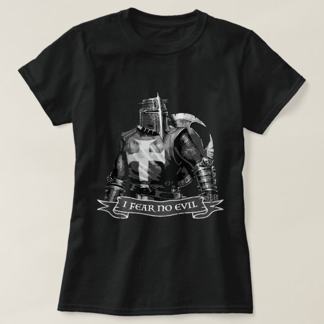 Camiseta Crusader I Fear No Evil Knight Templar Warrior Of  (Frente do Design)