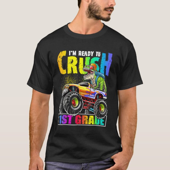 Camiseta Crush 1rua Dinossauro Monstro Caminhão De Volta Pa (Frente)