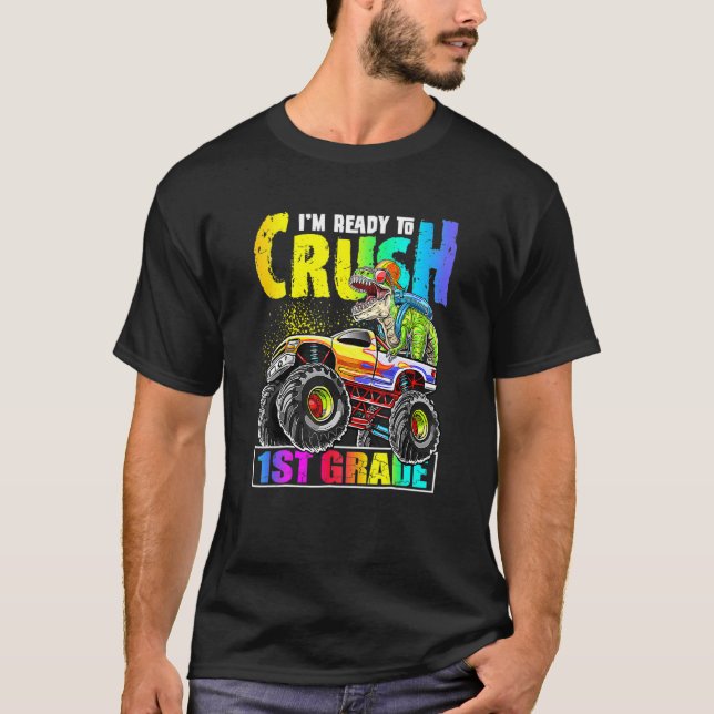 Camiseta Crush 1rua Dinossauro Monstro Caminhão De Volta Pa (Frente)