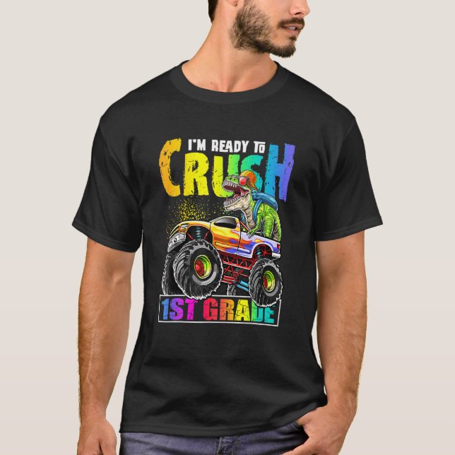 Camiseta Crush 1rua Dinossauro Monstro Caminhão De Volta Pa (Frente)