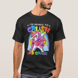 Camiseta Crush 3Rd Grau Dabbing Unicorn Back To School Gir