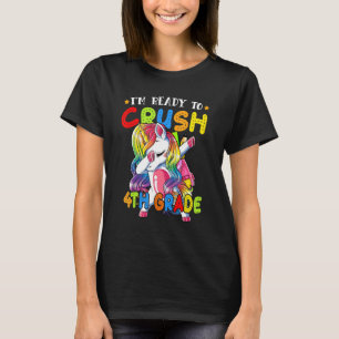 Camiseta Crush 4º Grau Dabbing Unicorn back to School Gir
