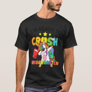 Camiseta Crush Kindergarten Dabbing Unicorn de volta à esco