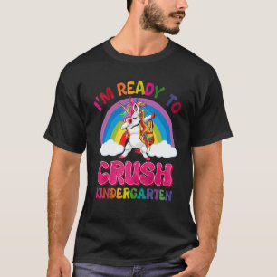 Camiseta Crush Kindergarten Dabbing Unicorn de volta à esco