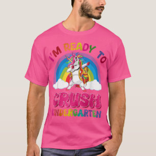 Camiseta Crush Kindergarten Dabbing Unicorn de volta à esco