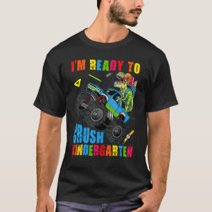 Camiseta Crush Kindergarten Dinossaur Monster Caminhão de v