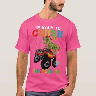 Camiseta Crush Kindergarten Dinossaur Monster Caminhão de v