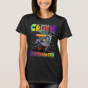 Camiseta Crush Kindergarten Dinossaur Monster Caminhão de v