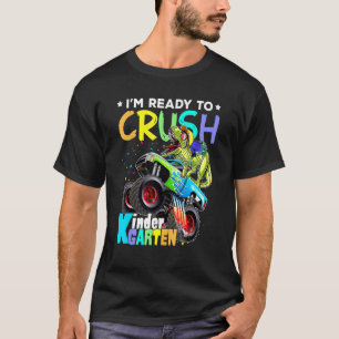 Camiseta Crush Kindergarten Monster Dinossaur Caminhão De V