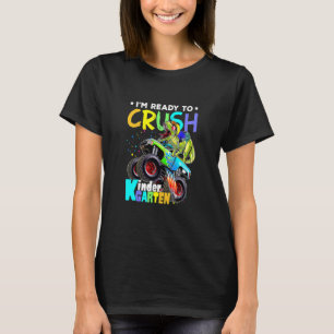 Camiseta Crush Kindergarten Monster Dinossaur Caminhão De V