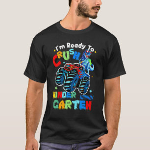 Camiseta Crush Kindergarten Monster Dinossaur Caminhão De V