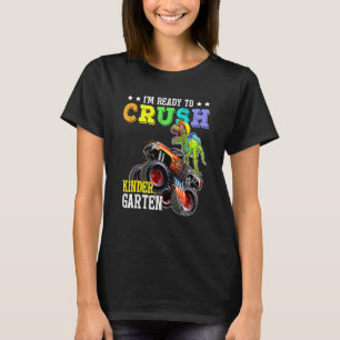 Camiseta Crush Kindergarten Monster Dinossaur Caminhão De V