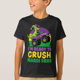 Camiseta Crush Mardi Gras Monster Dinossaur t rex Todd