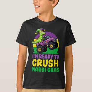 Camiseta Crush Mardi Gras Monster Dinossaur t rex Todd