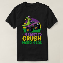 Camiseta Crush Mardi Gras Monster Dinossaur t rex Todd