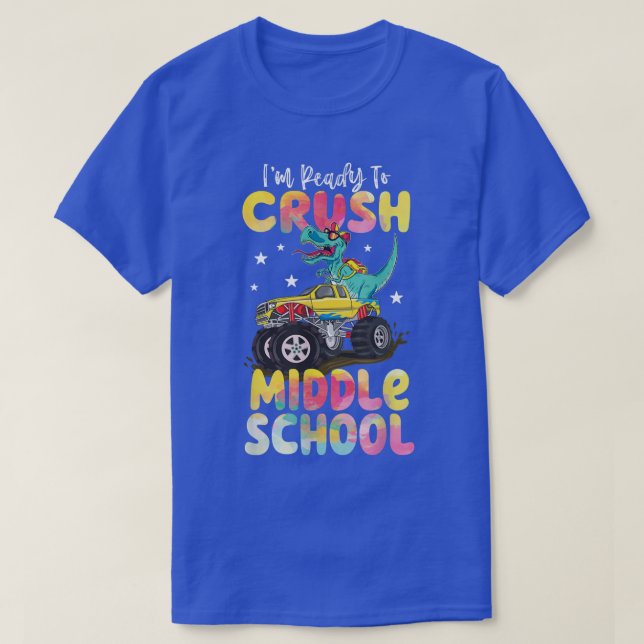 Camiseta Crush Middle School Dinosaur Monster Truck Back To (Frente do Design)