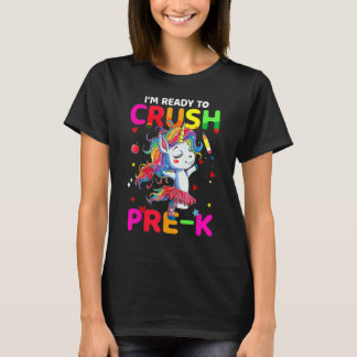 Camiseta Crush Pre K Cute Unicorn Back To School Girls