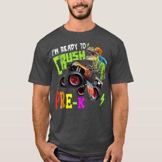 Camiseta Crush Pre-k Dinosaur Monster Truck Back to School 