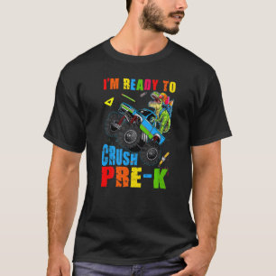 Camiseta Crush Pre k Dinossaur Monster Truck de volta à esc