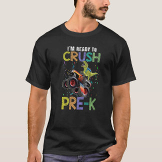 Camiseta Crush Pre-k Monster Truck Dinosaur Back To School