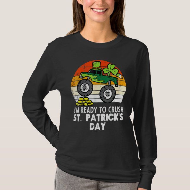 Camiseta Crush St Patricks Day Monster Truck Paddys Toddler (Frente)