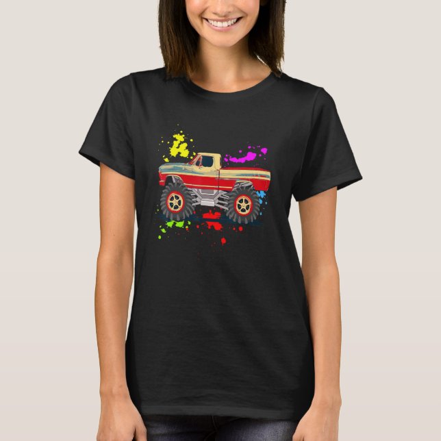 Camiseta Crusher Trucks 4x4 Short Bed Bump Side Pickup Truc (Frente)