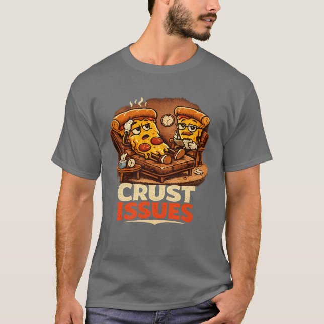 Camiseta Crust Issues Funny Retro Pizza Therapy T-Shirt (Frente)