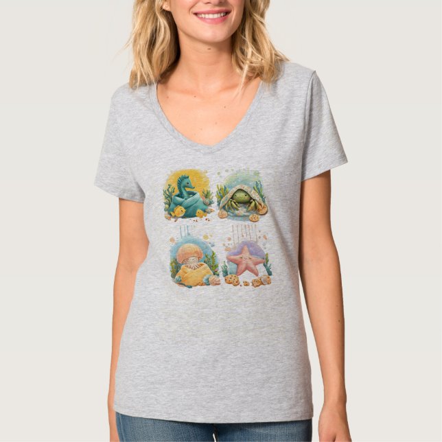 Camiseta Crustáceos fofos na hora de dormir (Frente)