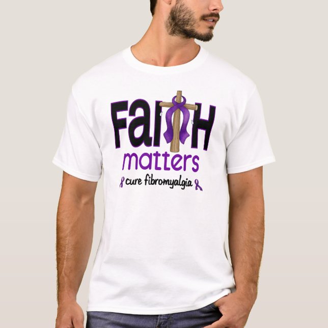 Camiseta Cruz 1 das matérias da fé da fibromialgia (Frente)