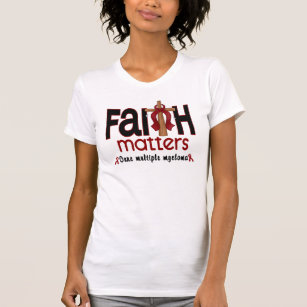 Camiseta Cruz 1 das matérias da fé do mieloma múltiplo