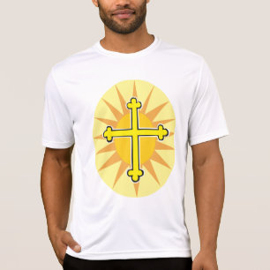 Camiseta Cruz Amarela Bottony Explosão Solar Fé Cristã