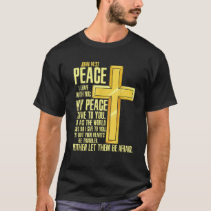 Camiseta Cruz Bíblia Verse John 14 27 Igreja