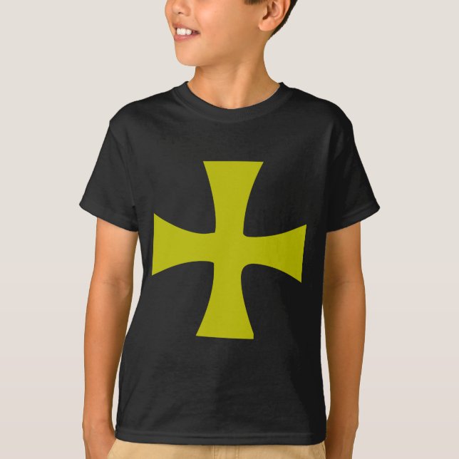 Camiseta Cruz Bizantina de Dourado (Frente)